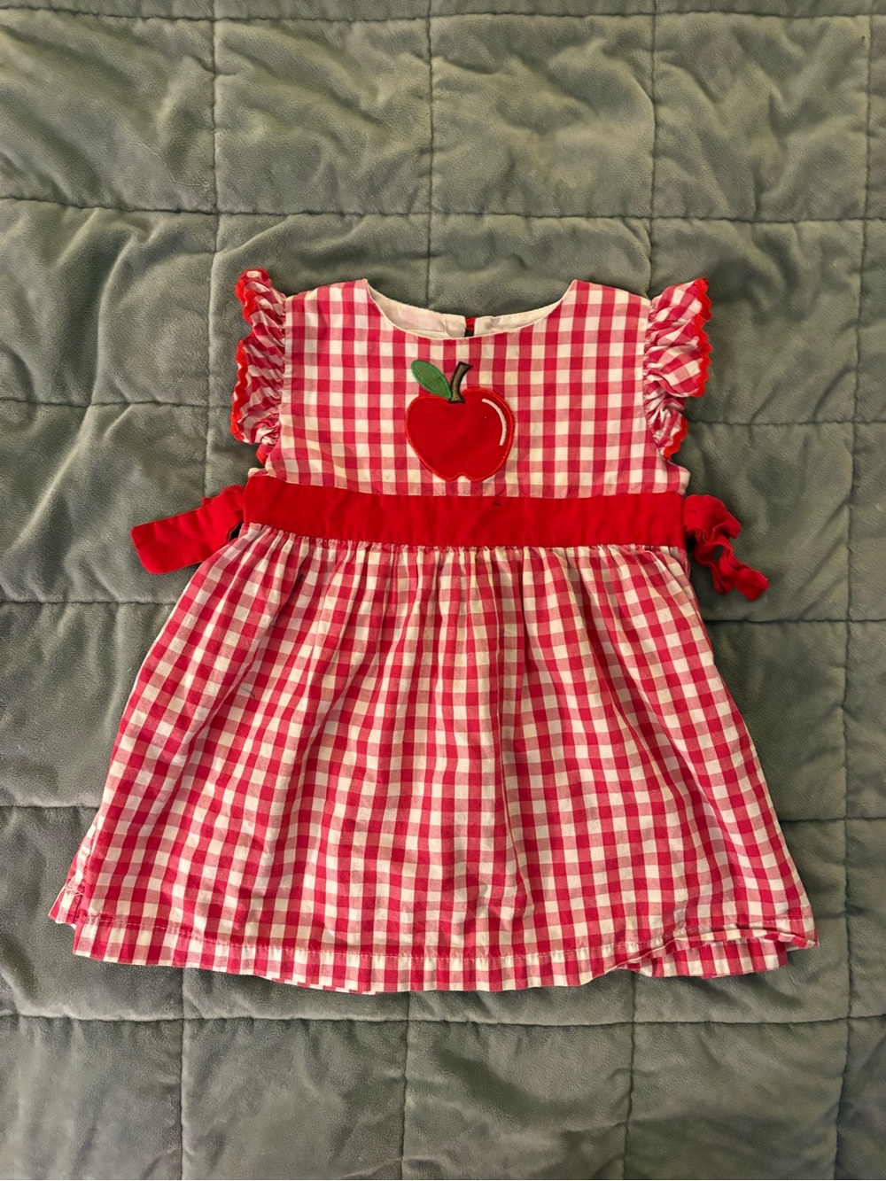 Red Gingham Apple Dress for Kids by
